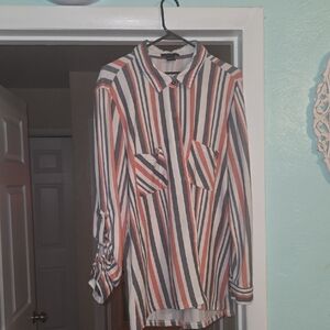 Striped Button-Up Shirt